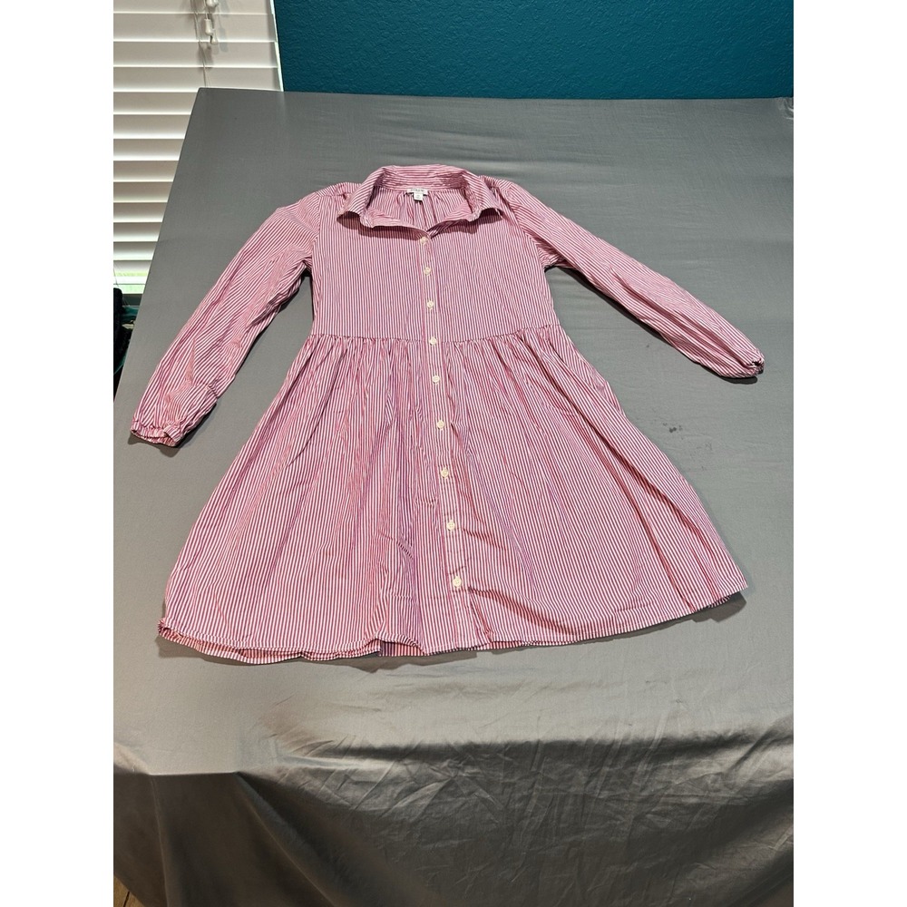 J. Crew Collared Mini Shirtdress Womens Red‎ & White Striped 0